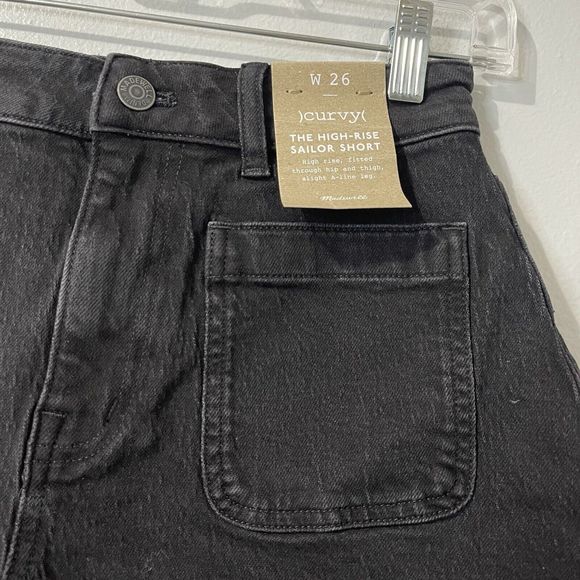 MADEWELL Curvy Emmett Short Size 26 Black NWT Sailor Patch Pockets Casual Basic - Picture 5 of 12